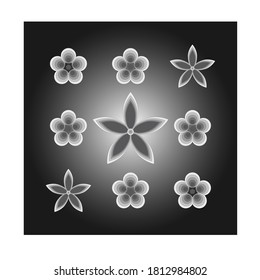 Vector illustration of a black and white background of flowers.Pattern.