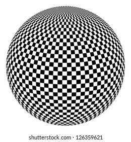 Vector illustration of black and white ball