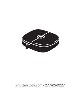 Vector illustration of a black and white Poké Ball on a plain background, a popular toy from the Pokémon franchise, symbolizing adventure and fun.