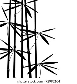 vector illustration of black and white bamboo