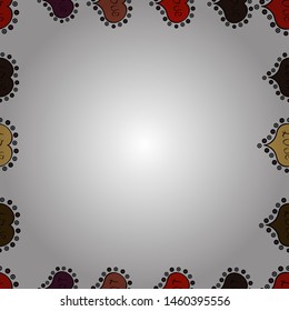 Vector illustration. Illustration in black, white and brown colors. Quadrate frames doodles. Seamless pattern.
