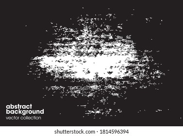 Ilustración vectorial del fondo de textura de pincel blanco y negro. Textura superpuesta angustiada. Borde de fondo. Efecto texturado abstracto. 