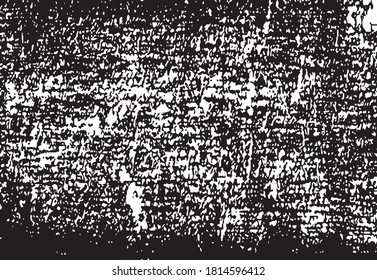 Vector illustration of black and white brush srokes texture background. Distressed overlay texture. Grunge background. Abstract textured effect. 