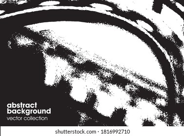 Ilustración vectorial del fondo de textura de pincel blanco y negro. Textura superpuesta angustiada. Borde de fondo. Efecto texturado abstracto. Usable para publicidad, banners, tarjetas, decoración, etc. 
