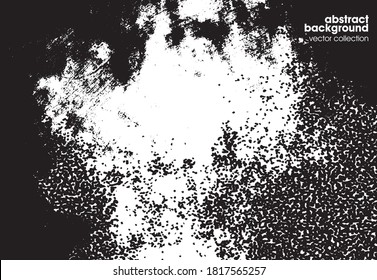 Vector illustration of black and white brush srokes texture background. Distressed overlay texture. Grunge background. Abstract textured effect. 