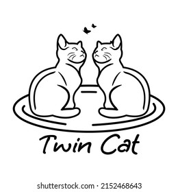 Vector illustration of a black and white cat, suitable for screen printing clothes, logos, or wallpapers