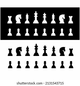 Vector Illustration of Black and White Chess Pawns.