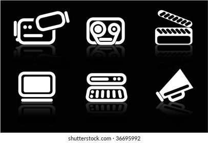 Vector illustration of black & white color icon for sites