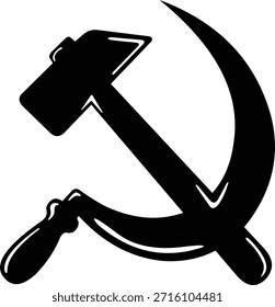 ilustração vetorial símbolo comunista preto e branco