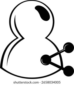 Icono de concepto en blanco y negro de Ilustración vectorial Compartir Usuario Contacto