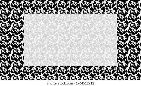Vector Illustration of Black and White Cow Skin Pattern Frame Design. Cow Skin Animal Print Frame.