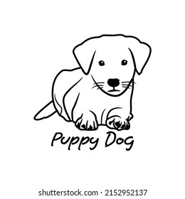 Vector illustration of a black and white dog, suitable for screen printing clothes, logos, learning to color for children or wallpapers.
