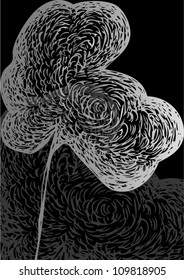 Vector illustration of black & white drawing.
