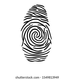 
vector illustration, black and white drawing, fingerprint