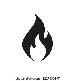 Vector illustration of a black and white flame icon