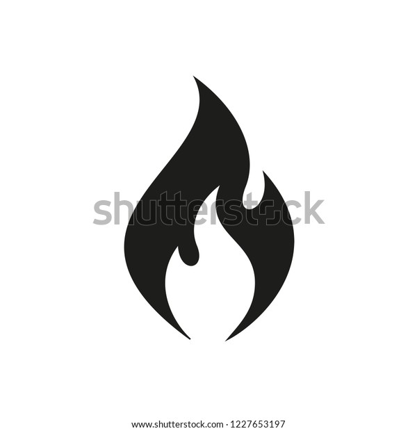 白黒の炎のアイコンのベクターイラスト のベクター画像素材 ロイヤリティフリー