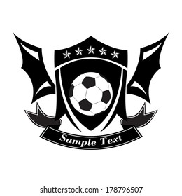 Vector illustration of black and white football emblem NO.1