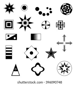vector illustration black and white geometric shapes