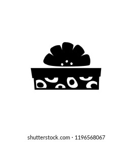 Vector illustration, black and white gift box. Can be used for greeting cards, stickers, promotion, banners.