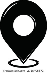 ilustração vetorial ícone do conceito de local do endereço ip gps preto e branco