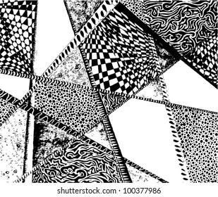 Vector illustration of black and white graphic pattern.
