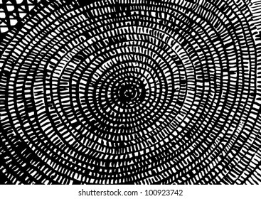 Vector illustration of black and white graphic abstract labyrinth pattern/background.