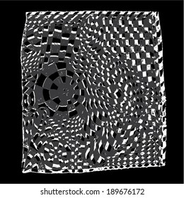 Vector illustration of black and white graphic pattern. 