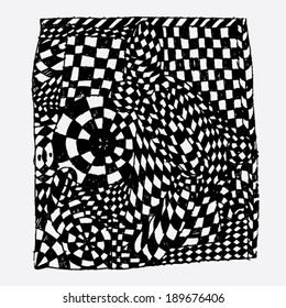 Vector illustration of black and white graphic pattern. 