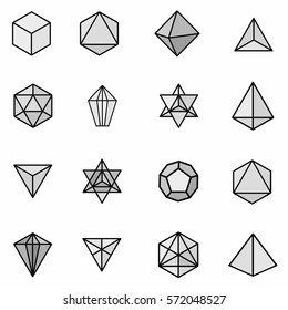 vector illustration for black and white graphic gems and crystals for sacred geometry concept wallpaper or background