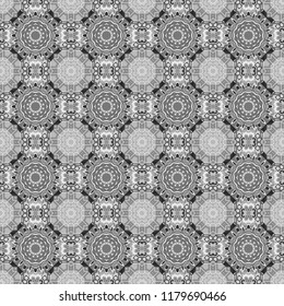 Vector illustration. Black, white and gray abstract background painted geometry shine and layer element seamless pattern.