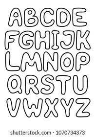 Vector Illustration Black White Handdrawn Alphabet Stock Vector ...