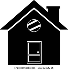 vector illustration black and white house icon