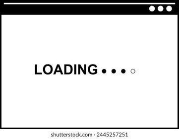 vector illustration black and white icon window web page loading interface