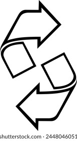 vector illustration black and white icon two curved arrows indicating eight and left sides