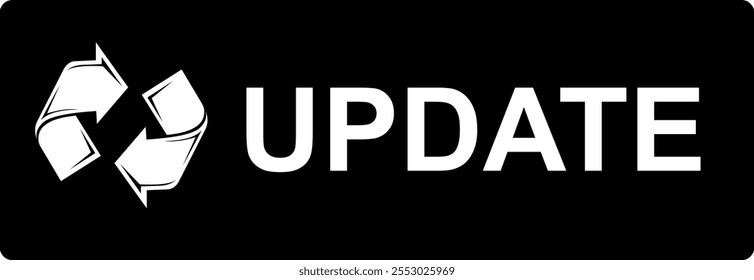 vector illustration black and white icon digital update button