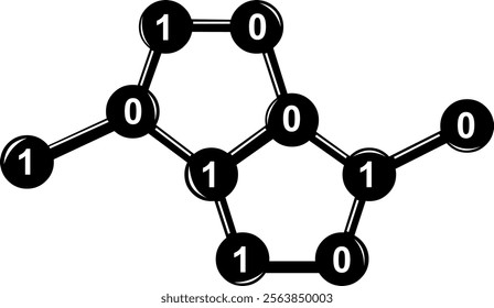 vector illustration black and white icon nanotechnology concept
