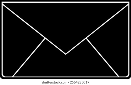 vector illustration black and white icon envelope card letter