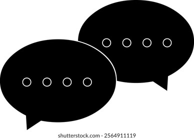 vector illustration black and white icon speech bubbles chat online concept
