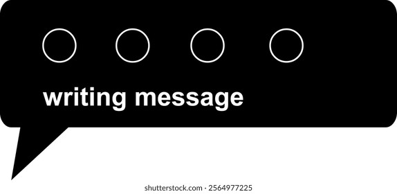 vector illustration black and white icon chat speech bubble loading and writing message text