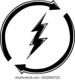 Vektorgrafik Schwarz-Weiß-Symbol Erneuerbare-Energien-Konzept