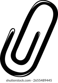 vector illustration black and white icon attach clip paper