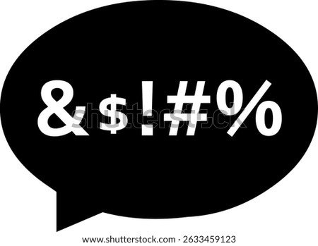 vector illustration black and white icon speech bubble insult text