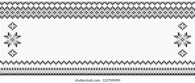 vector illustration of a black and white knitted background