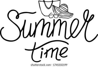 Ilustración vectorial. Tiempo de verano en blanco y negro