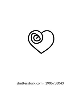 Vector illustration of  black and white love icon