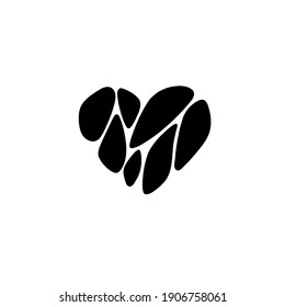 Vector illustration of  black and white love icon