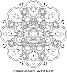 Vektorgrafik von Schwarz-Weiß-Mandala. 
Idea für Design-Produkte Dekoration, Textildekoration oder Färbung.