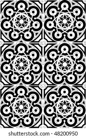 vector illustration with black and white meditation mandala