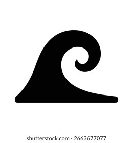 Assunto: Ilustração vetorial de uma onda oceânica em preto-e-branco
