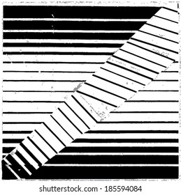 Vector illustration of black & white op art pattern / background. Optical illusion. 